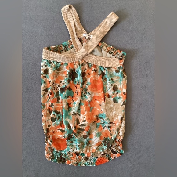 lucky&Co Tops - Lucky&Co abstract fall bright cross shoulder tank -SZ m
Pit to pit 15”
Length 18
